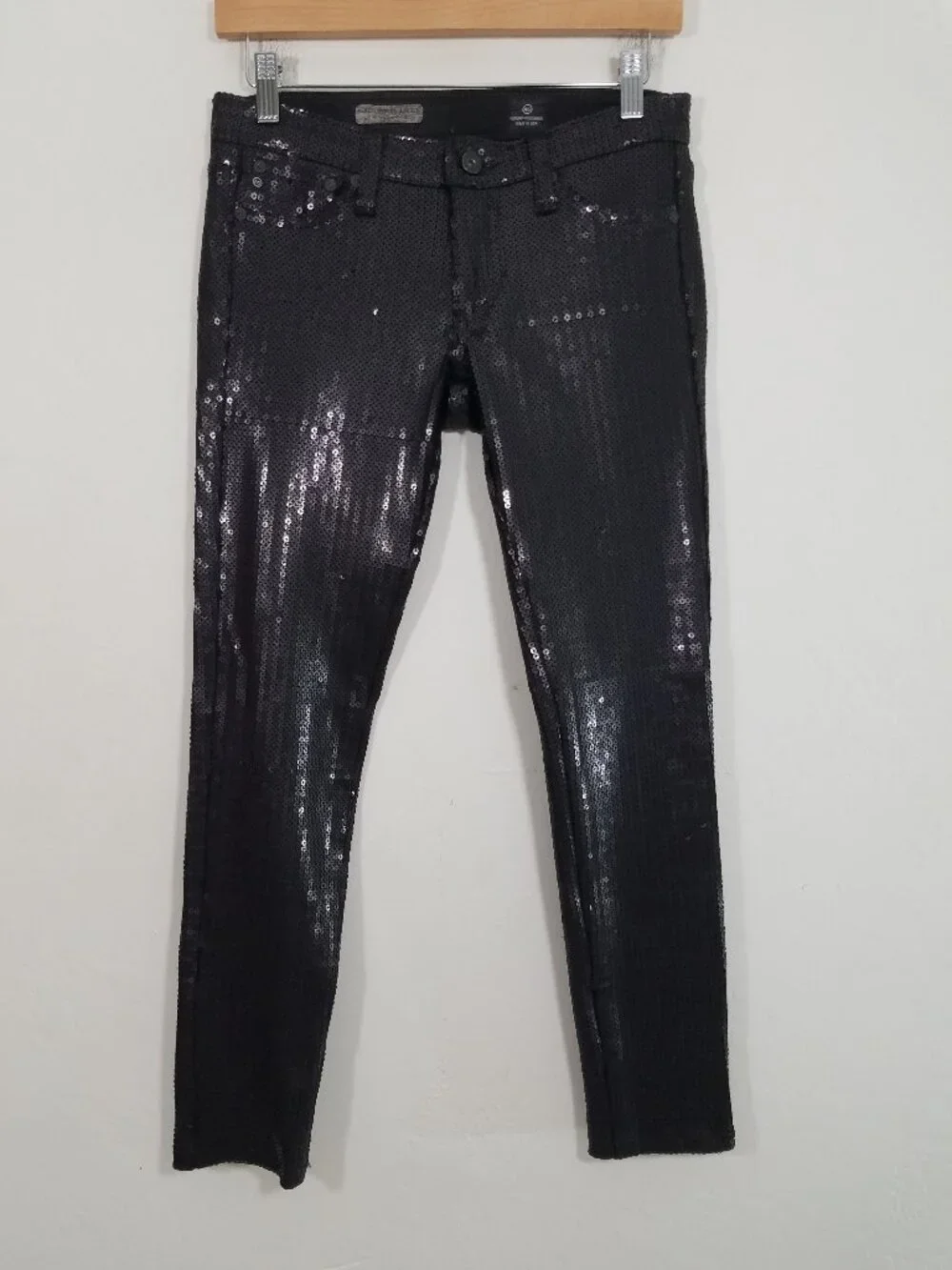 Ag Adriano Goldschmied The Legging Ankle Supper Skinny Jeans Allover Sequins 26R
